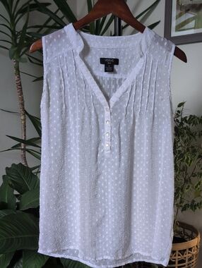 White Sheer Dot Tank